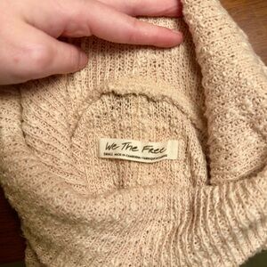We The Free Beige Cowl Neck Sweater